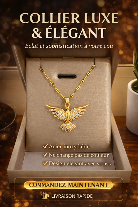 COLLIER PENDENTIF PHÉNIX – BIJOUX LUXE POUR FEMME