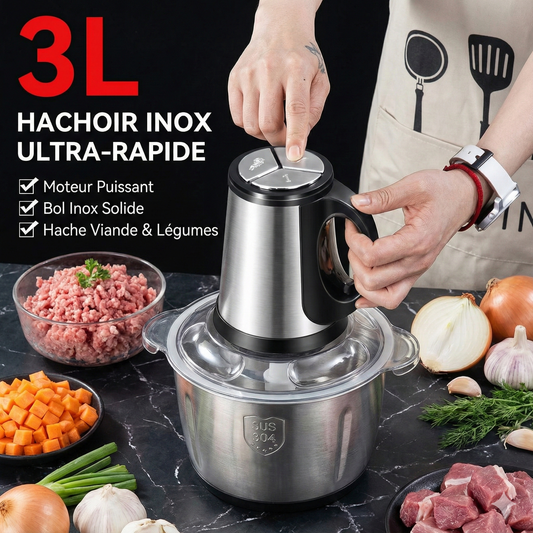 Hachoir alimentaire 3 vitesses en acier inoxydable