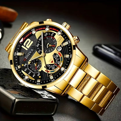 COFFRET LUXE HOMME – MONTRE QUARTZ & ACCESSOIRES ÉLÉGANTS