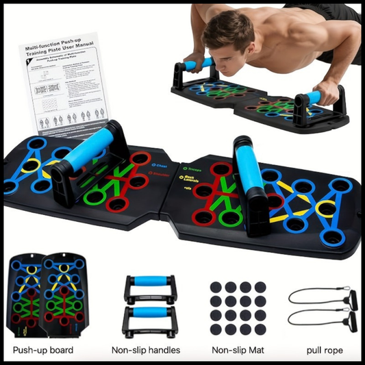 Planche de Push-Up Pliable Multifonctionnelle – Entraînement Complet à Domicile