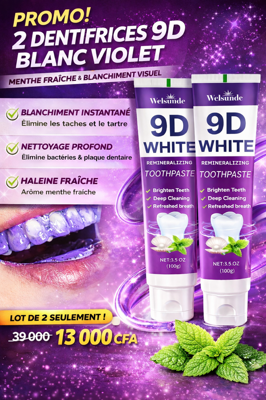 LOT 2 DENTIFRICE 9D BLANC VIOLET