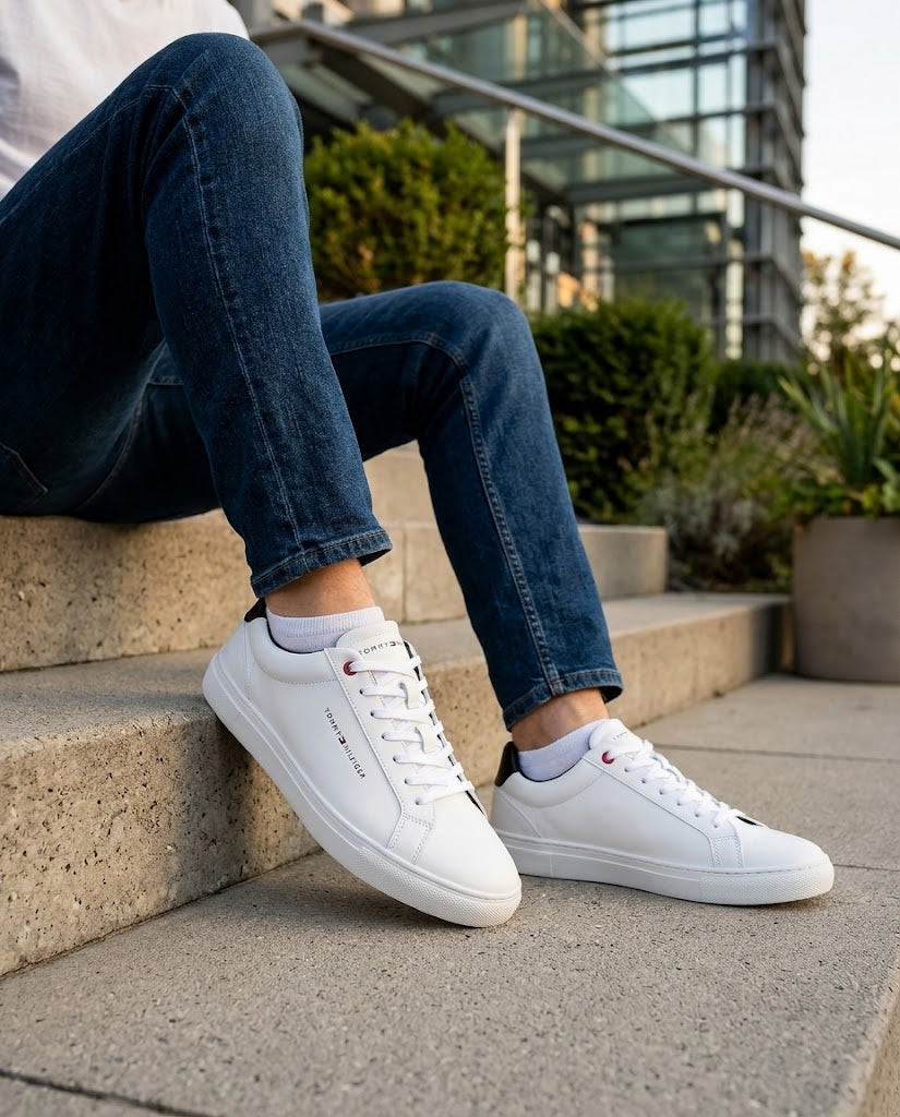 Sneakers Premium en Cuir Blanc – Élégance & Confort