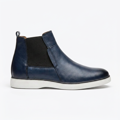 Chelsea Boots Modernes en Cuir Bleu Marine – Élégance & Confort Urbain