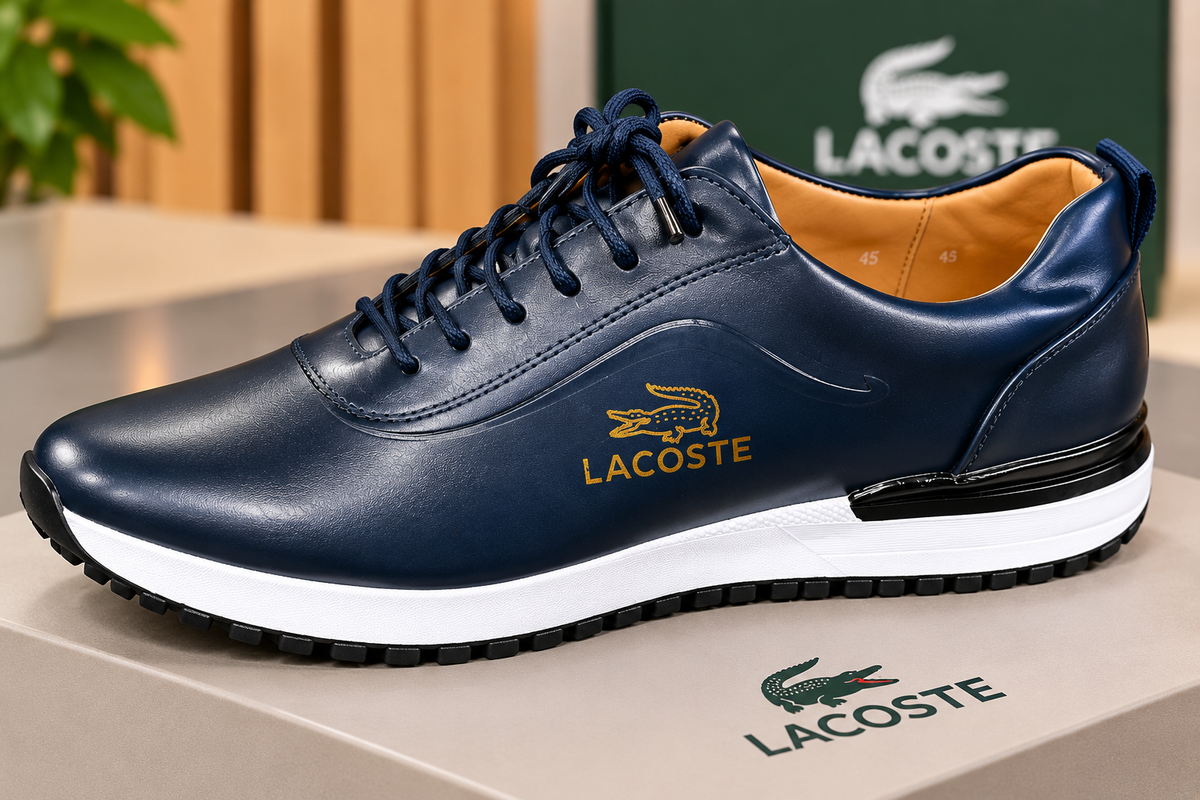 Sneakers Premium Lacoste en Cuir Bleu Marine