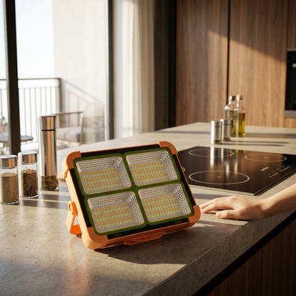 Projecteur LED Solaire Rechargeable IP66 - Éclairage Puissant & Powerbank