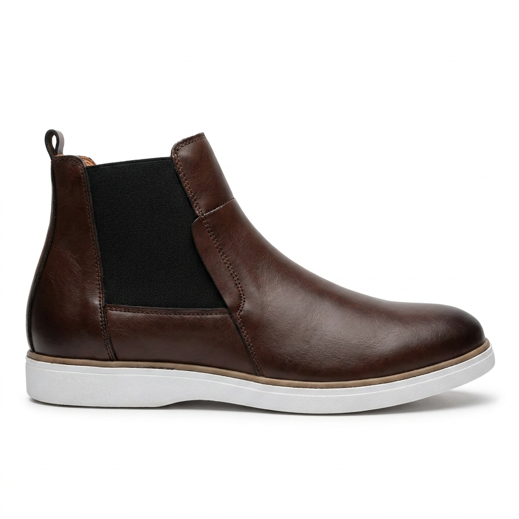 Chelsea Boots Homme Premium en Cuir Marron – Confort & Style au Congo