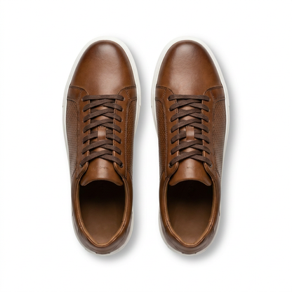 Sneakers Premium en Cuir Cognac - Élégance Urbaine & Confort Absolu