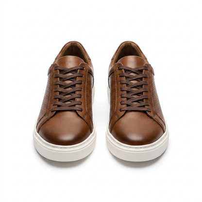Sneakers Premium en Cuir Cognac - Élégance Urbaine & Confort Absolu