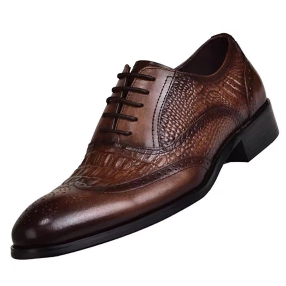 Chaussures de Luxe "Elite Oxford" - Cuir PU Crocodile