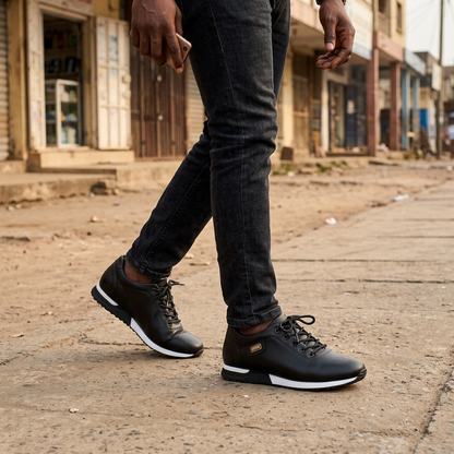 Sneakers Urban Prestige en Cuir Noir