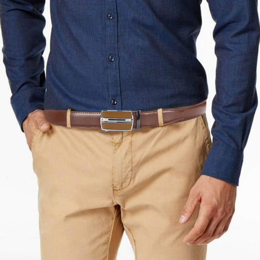Ceinture à Cliquet en Cuir Véritable pour Homme