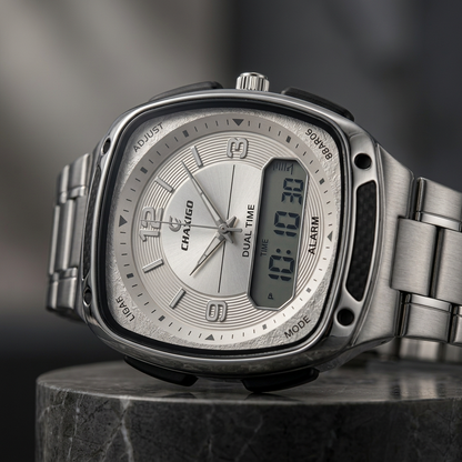 Montre CHAXIGO 6137 – Élégance Acier & Double Affichage | Exclusivité Congo