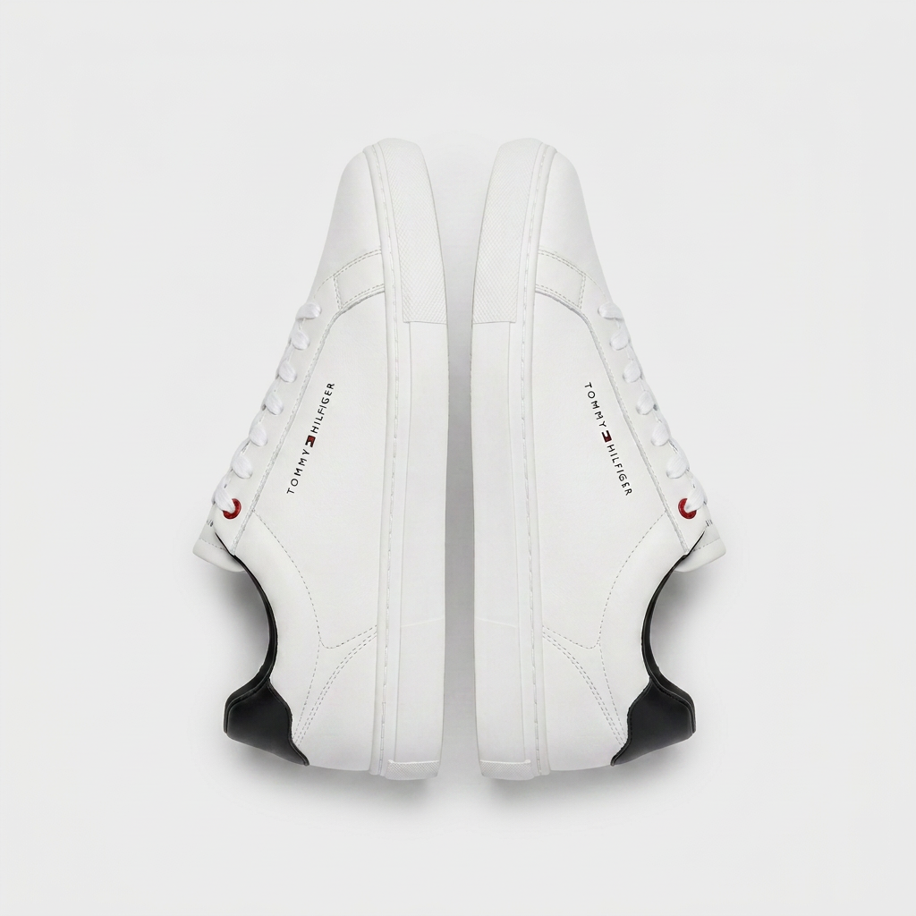 Sneakers Premium Tommy Hilfiger en Cuir Blanc – Élégance & Confort au Congo