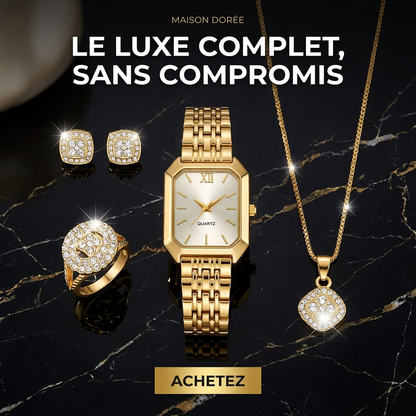 Parure Royale Maison Dorée - Montre & Bijoux Éclatants
