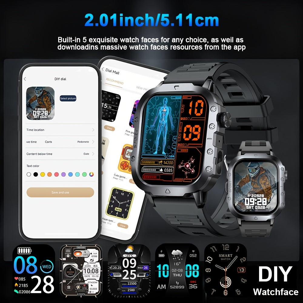 Smartwatch Tactique Multi-Fonctions | Performance & Santé au Poignet