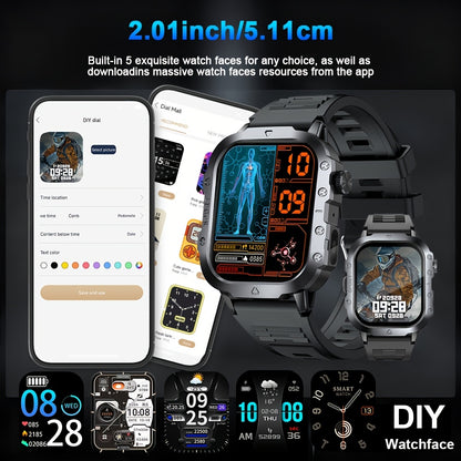 Smartwatch Tactique Multi-Fonctions | Performance & Santé au Poignet