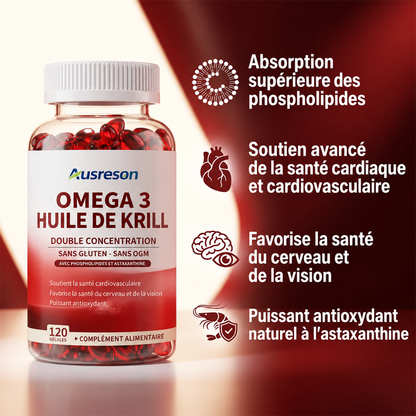 Huile de Krill Oméga-3 Ausreson – Santé Cardiaque & Cérébrale Supérieure