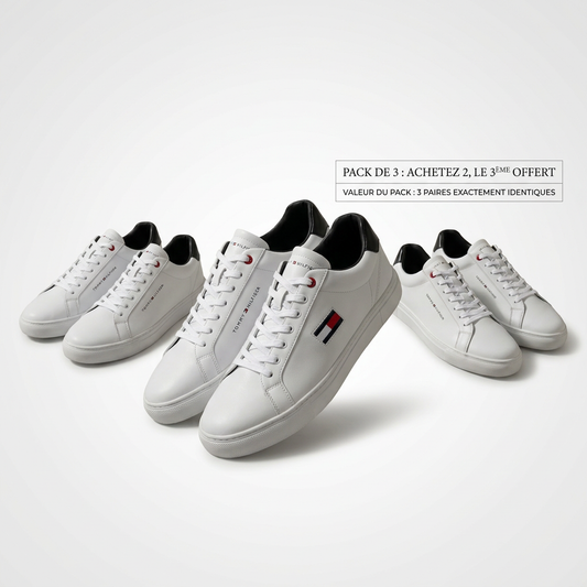 Pack Prestige Sneakers Cuir Blanc - Offre 2+1 Offert