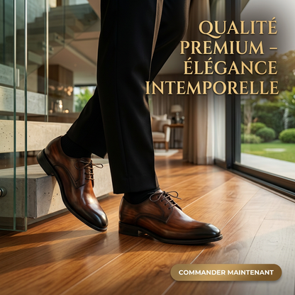 Chaussures Richelieu "L'Élégant" en Cuir Patiné – Prestige & Confort