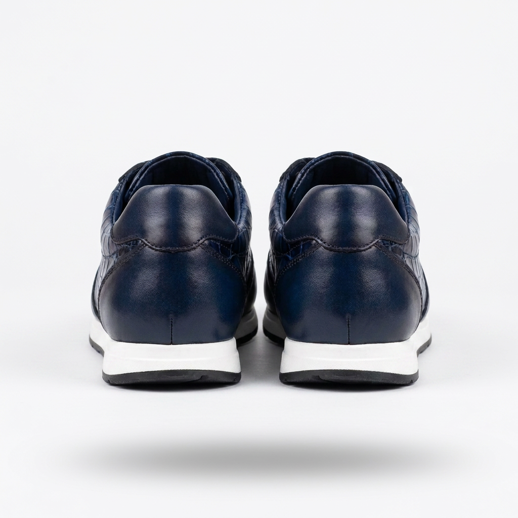 Sneakers BERLUTI Luxe en Cuir Bleu Crocodile – Élégance & Confort Suprême