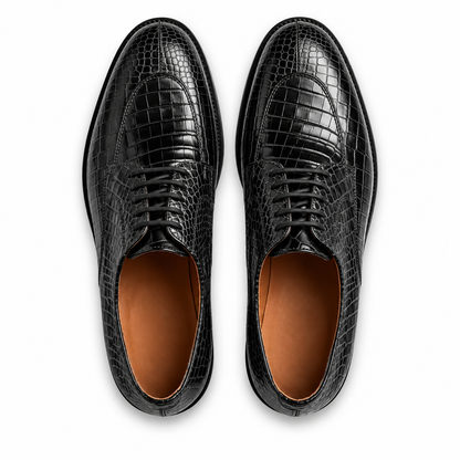 Chaussures Derby en Cuir Crocodile Premium - Élégance & Distinction
