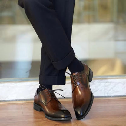 Chaussures Richelieu "L'Élégant" en Cuir Patiné – Prestige & Confort