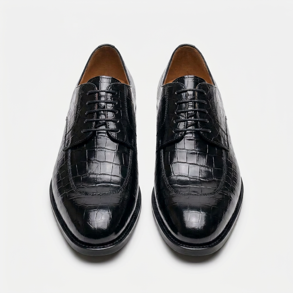Chaussures Richelieu "Luxe Congo" en Cuir Crocodile - Élégance & Distinction