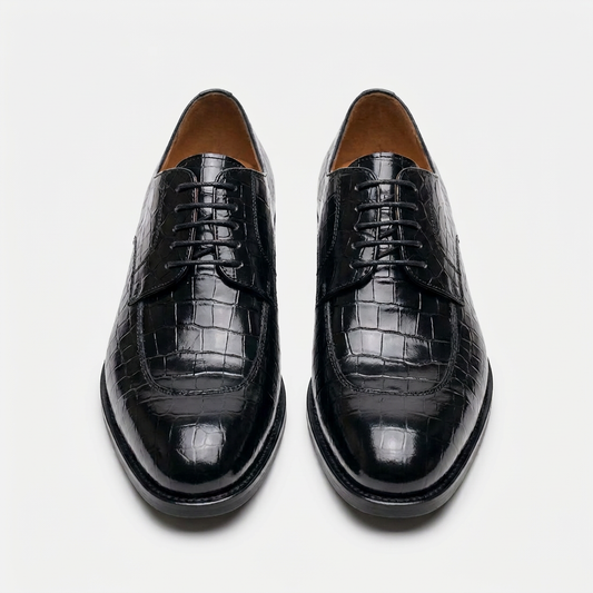 Chaussures Richelieu "Luxe Congo" en Cuir Crocodile - Élégance & Distinction