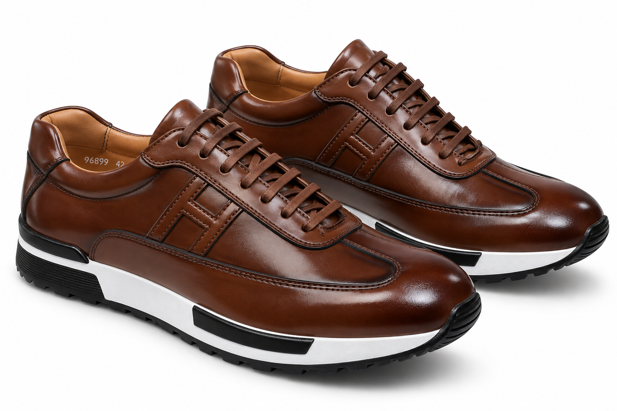 Sneakers Luxe en Cuir Brun – Élégance, Confort & Durabilité | Boutique Officielle