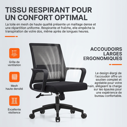 Chaise de Bureau Ergonomique Mesh Pro – Confort & Respirabilité