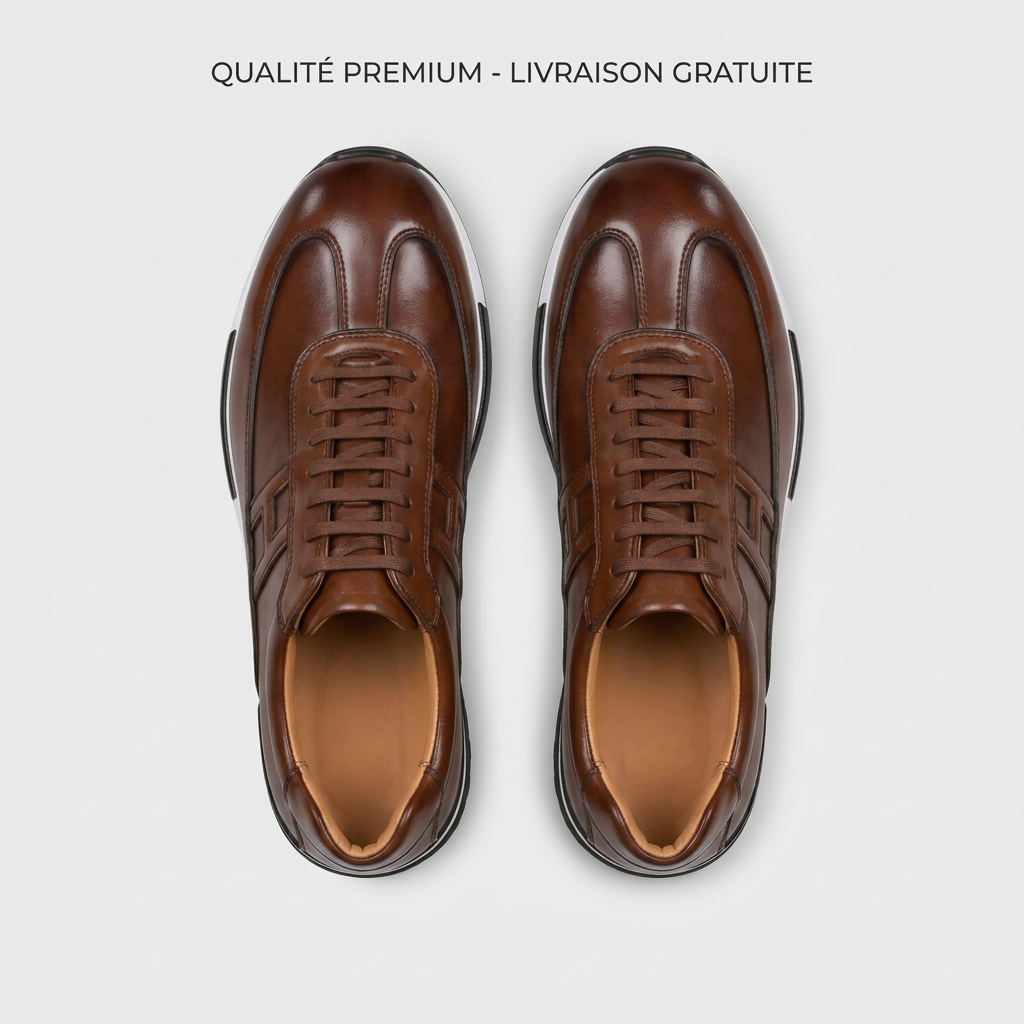 Sneakers Luxe en Cuir Brun – Élégance, Confort & Durabilité | Boutique Officielle