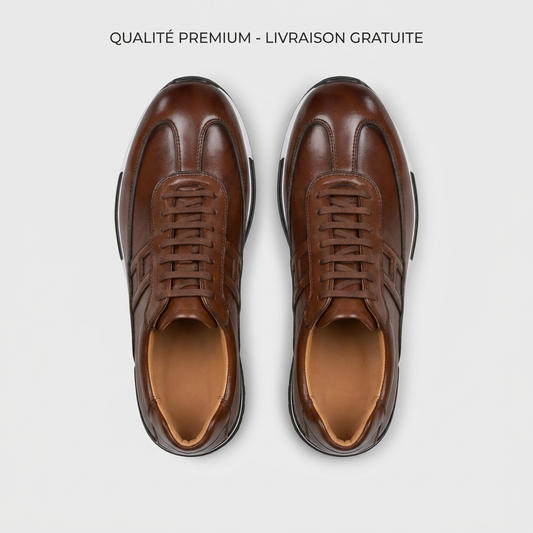 Sneakers Luxe en Cuir Brun – Élégance, Confort & Durabilité | Boutique Officielle