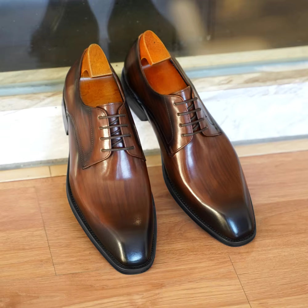 Chaussures Richelieu "L'Élégant" en Cuir Patiné – Prestige & Confort