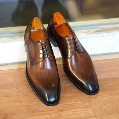 Chaussures Richelieu "L'Élégant" en Cuir Patiné – Prestige & Confort
