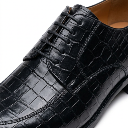 Chaussures Richelieu "Luxe Congo" en Cuir Crocodile - Élégance & Distinction