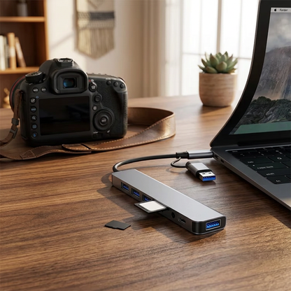 Hub USB-C 8-en-1 Premium – Station de Travail Tout-en-Un | Congo Tech Store