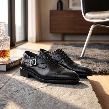 Chaussures Richelieu "L'Héritage" – Cuir Premium & Style Crocodile