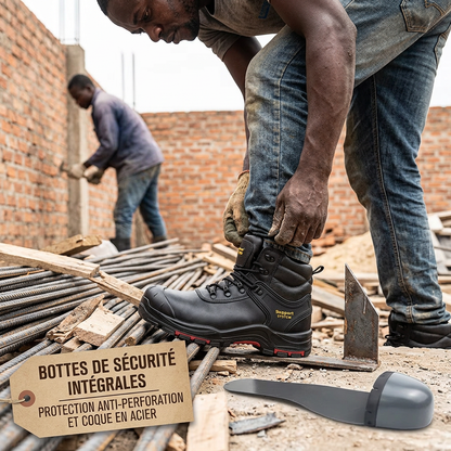 Bottines de Sécurité Premium Cuir Véritable – Protection & Imperméabilité