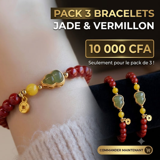 PACK 3 Bracelet Gourde Vermillon & Jade Hotan