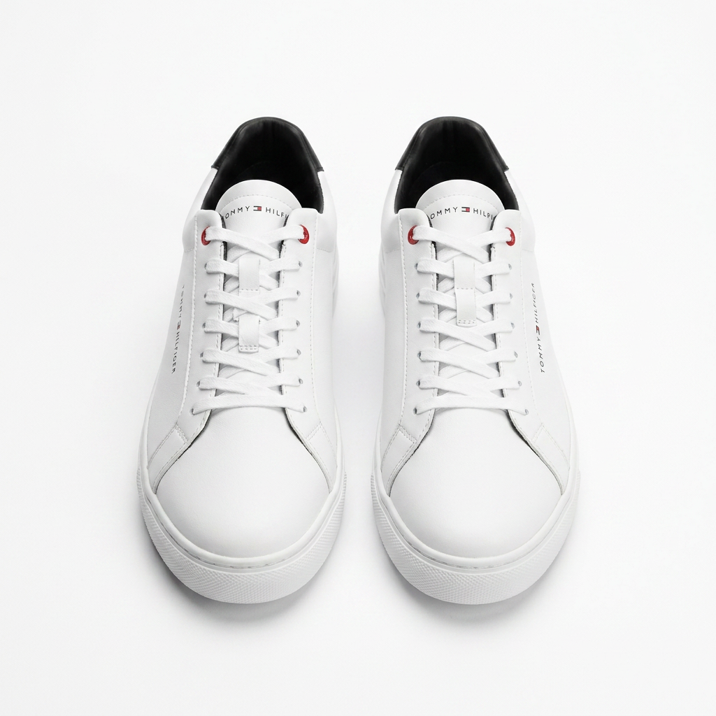 Sneakers Premium Tommy Hilfiger en Cuir Blanc – Élégance & Confort au Congo
