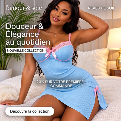 Nuisette "Rêve de Soie" - Douceur, Dentelle & Élégance Féminine