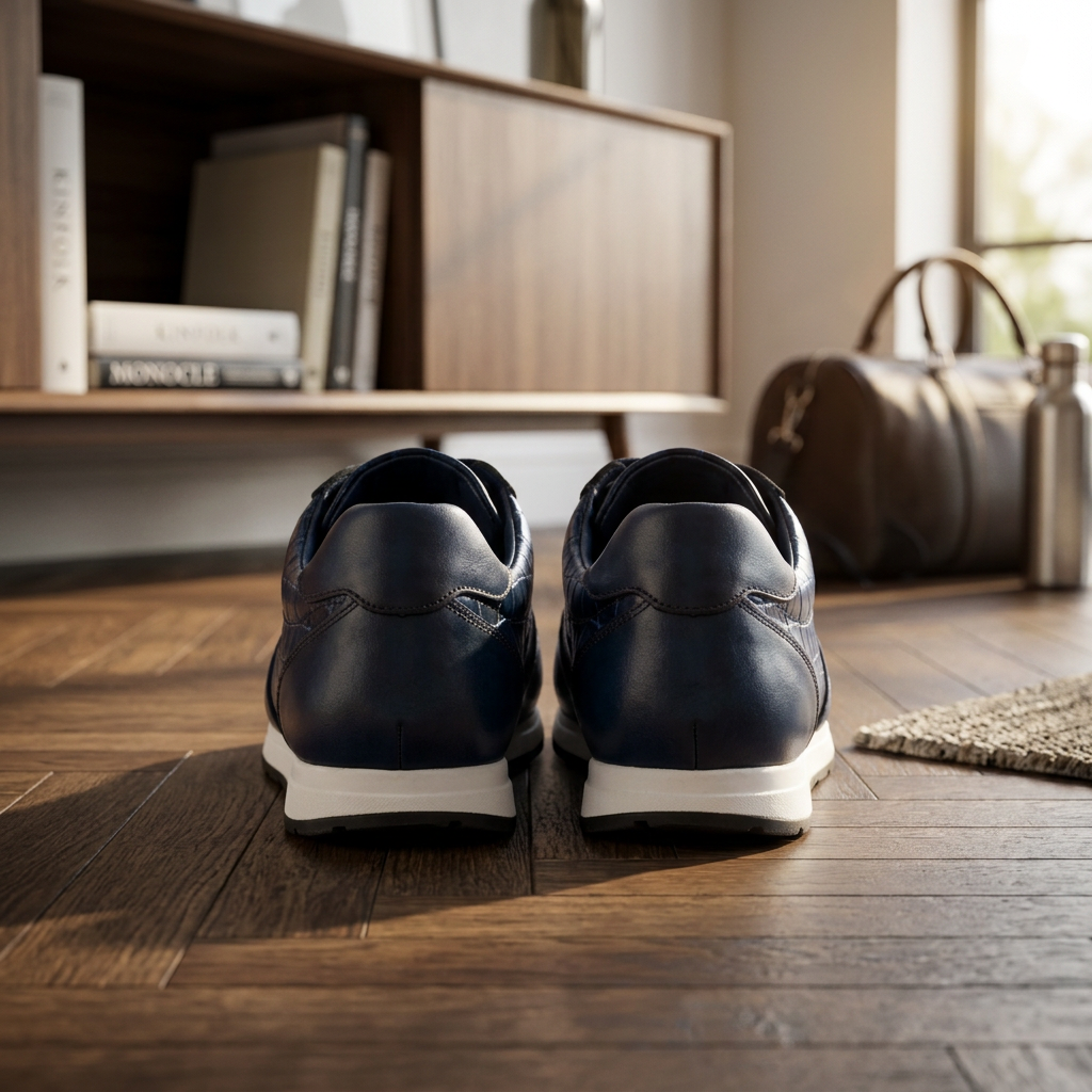 Sneakers BERLUTI Luxe en Cuir Bleu Crocodile – Élégance & Confort Suprême