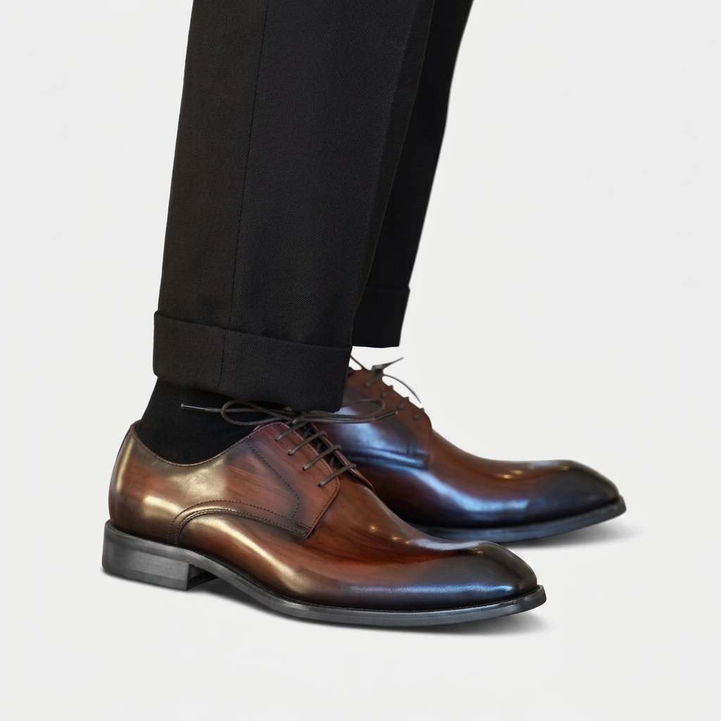 Chaussures Richelieu "L'Élégant" en Cuir Patiné – Prestige & Confort