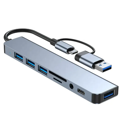 Hub USB-C 8-en-1 Premium – Station de Travail Tout-en-Un | Congo Tech Store