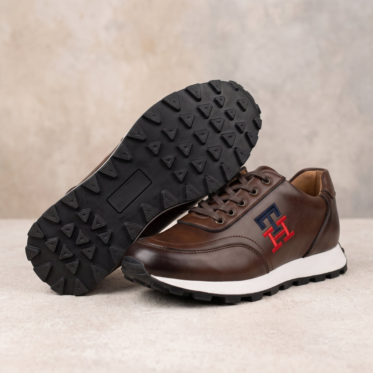 Sneakers Premium en Cuir Marron