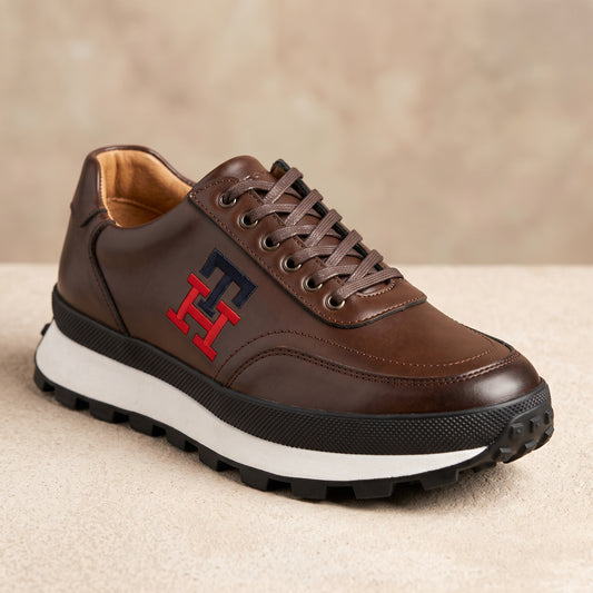 Sneakers Premium en Cuir Marron