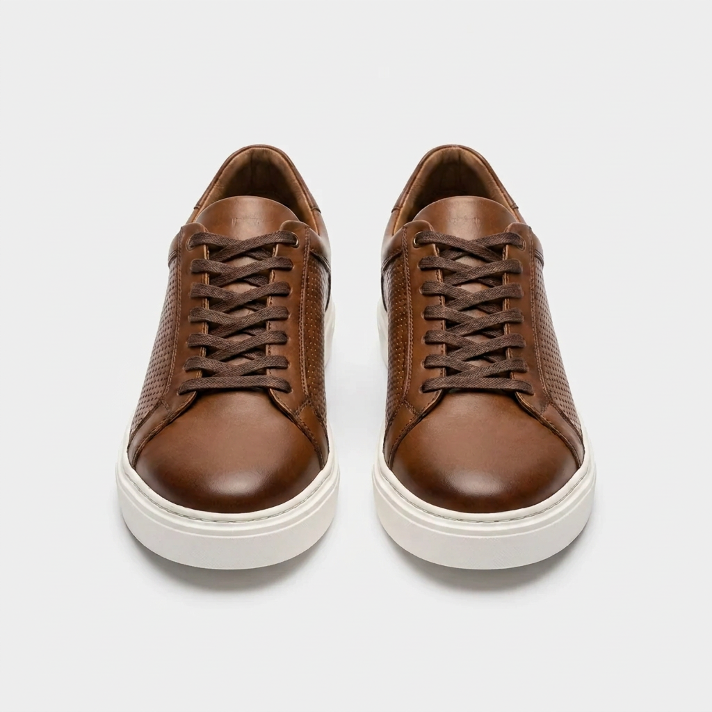 Sneakers Premium en Cuir Cognac