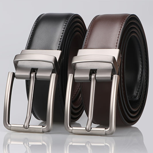 Lot 2 Ceinture Homme Double Face en Cuir
