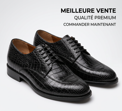 Chaussures Derby en Cuir Crocodile Premium - Élégance & Distinction