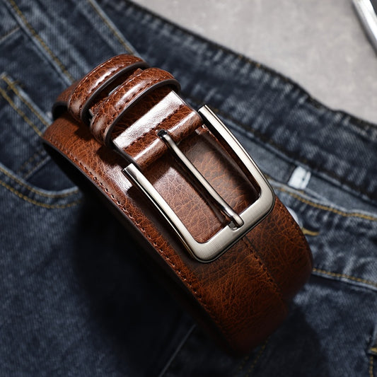 Ceinture en Cuir Véritable pour Homme avec Boucle Classique